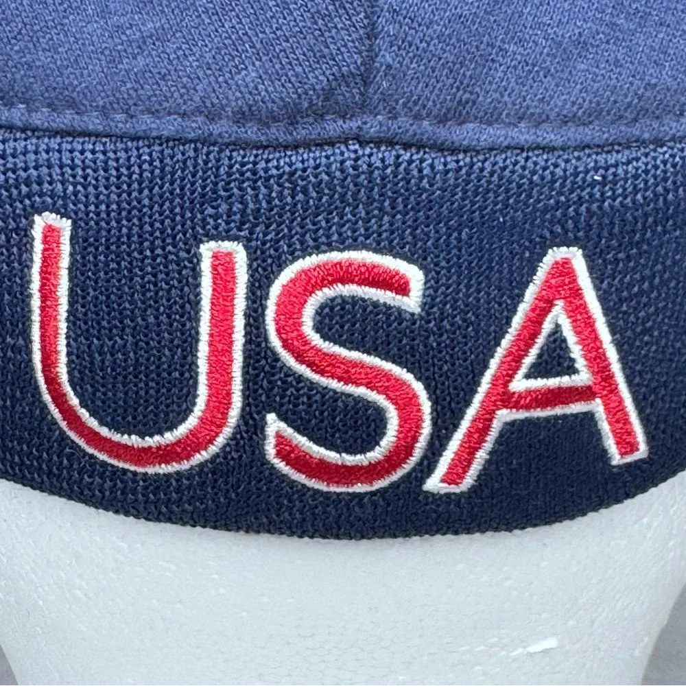 2004 Roots Greece Olympics Team USA Blue Flat Cap Newsboy Cabbie Beret Hat S/M - Picture 6 of 12